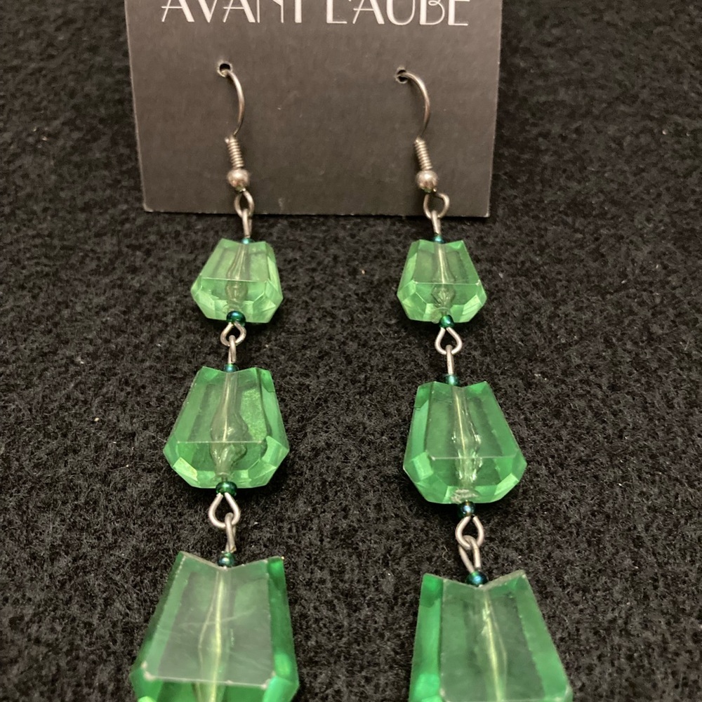 Retro Green Rock Candy Earrings
